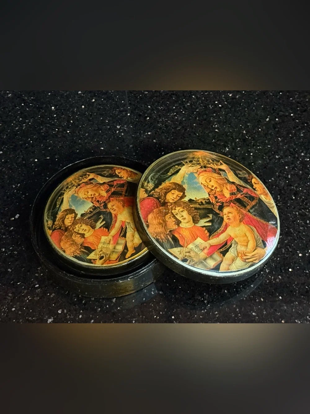 ✨ Beautiful Vintage Sandro Botticelli Art Trinket Box Set